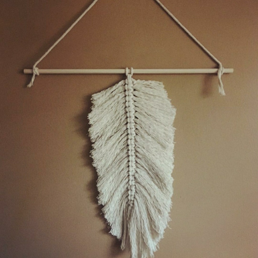 Macrame feather hanging or just feather